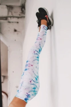 Легинсы женские с широким поясом с принтом "Blue Sky"