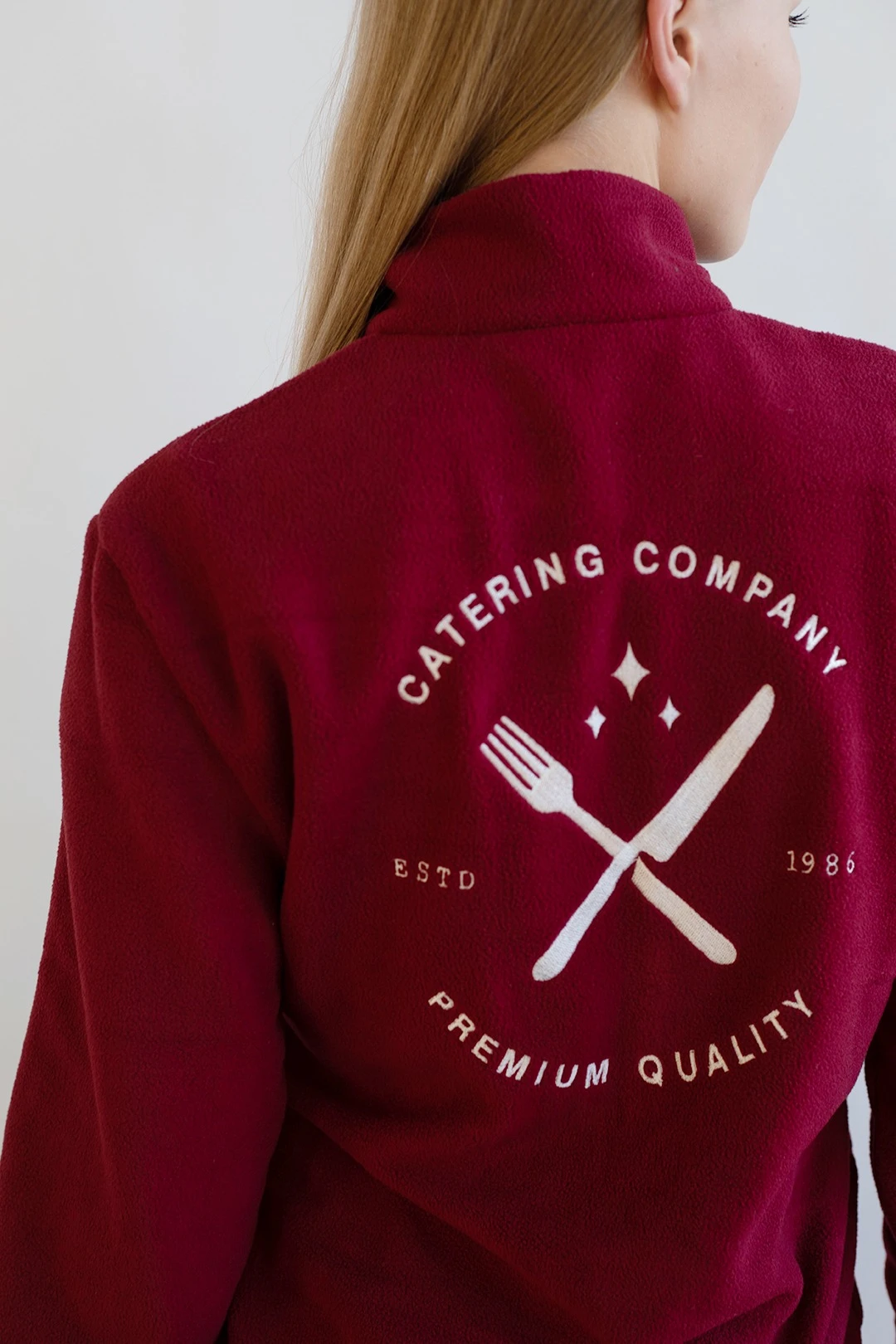 Толстовка Харисон флисовая без капюшона женская, однотонная бордовая#3