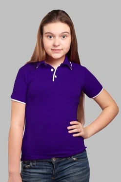 Купить футболку поло Лайн детскую фиолетовую