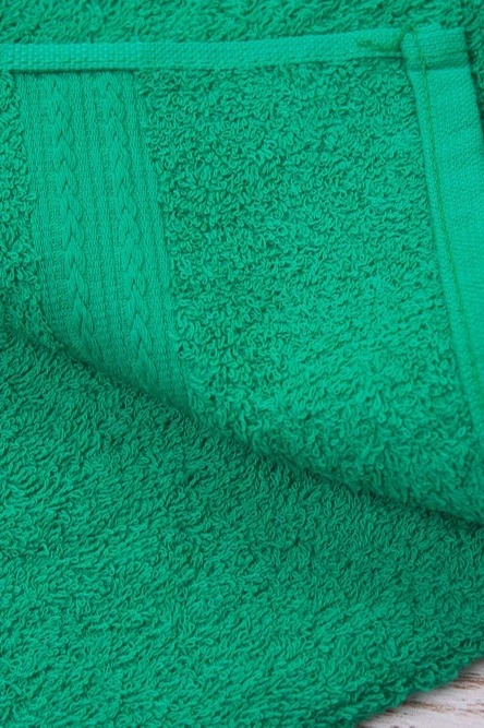 Полотенце махровое 40х70 см (Ituma), однотонное ярко-зелёное#5