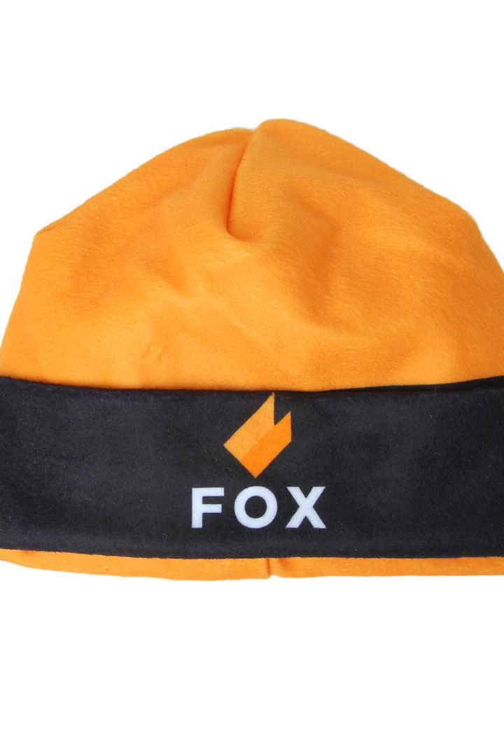 Шапка Лофт флисовая двухслойная взрослая, с полной запечаткой "FOX"#1