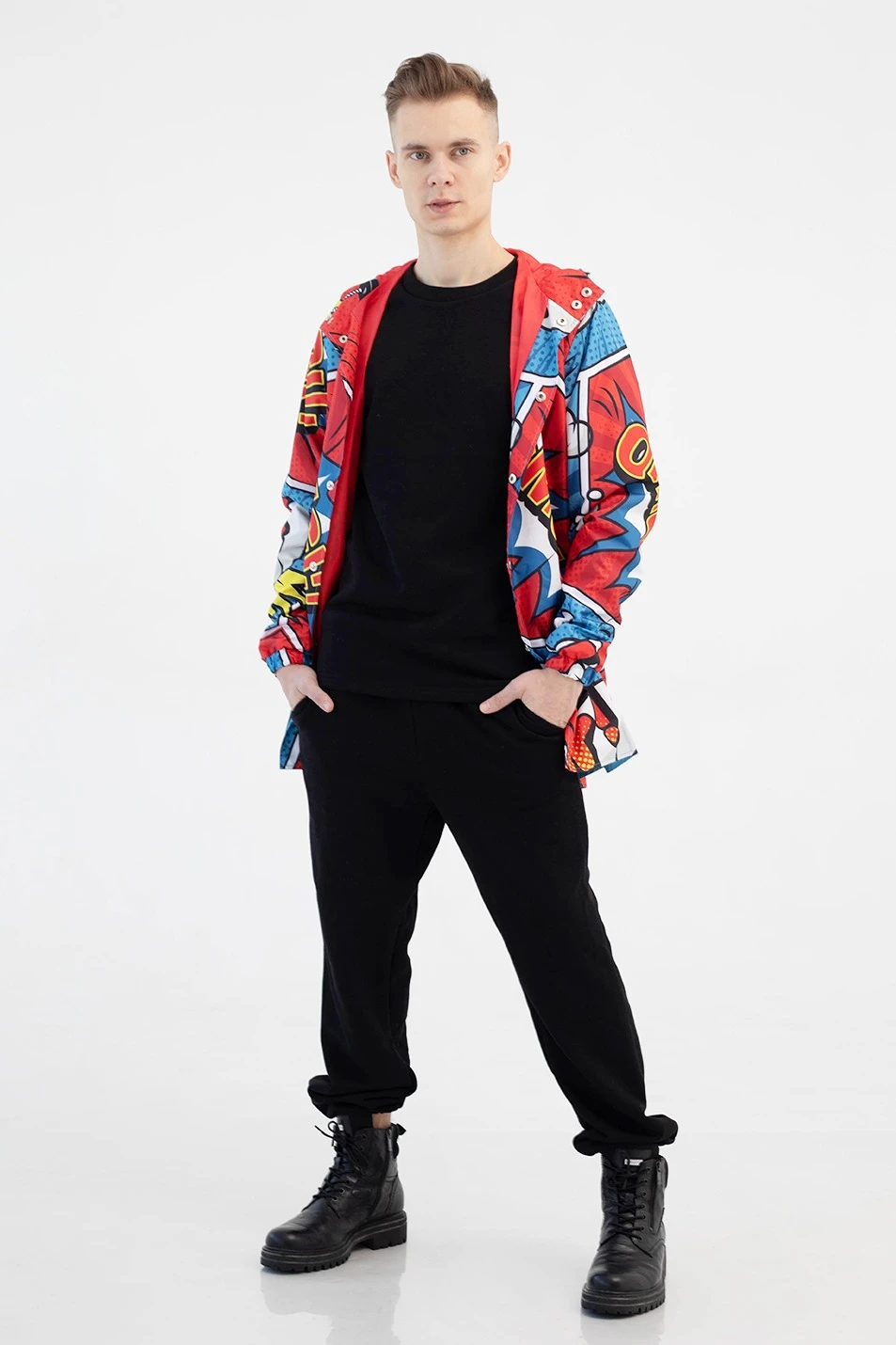 Брюки Хит из футера с начесом мужские, однотонные#3