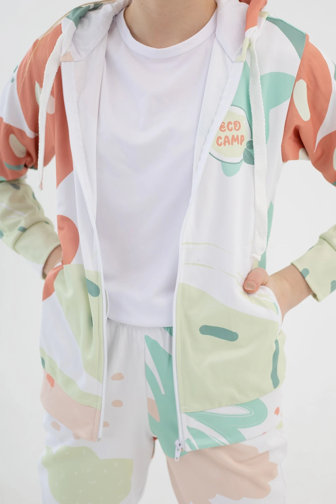 Балахон Ронни детский из адидаса с полной запечаткой "Eco camp"#1