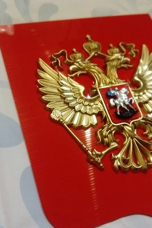 Герб РФ 40х48 см, барельеф, щит пластик, краска#5