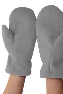 Купить варежки флисовые подростковые светло-серые