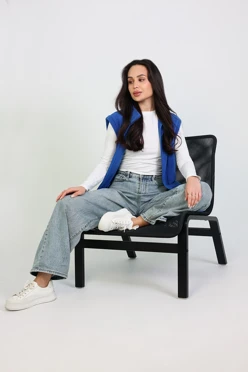 Жилет Браво флисовый без капюшона унисекс, однотонный синий#1