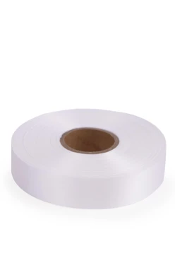 Купить ленту сaтин шириной 25 мм, однотонную белую