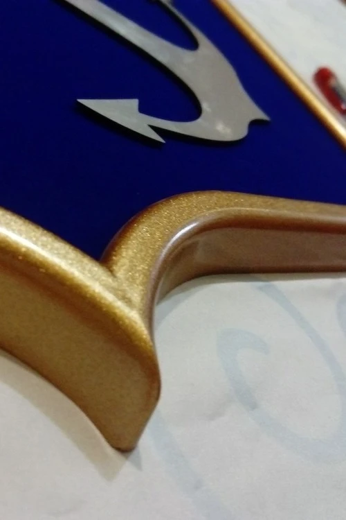 Герб Ленинградской области 42х50 см, барельеф, краска#3 Герб Ленинградской области 42х50 см, барельеф, краска#3