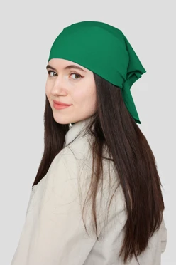 Купить бандану трикотажную взрослую 60х60 см, однотонную зеленую