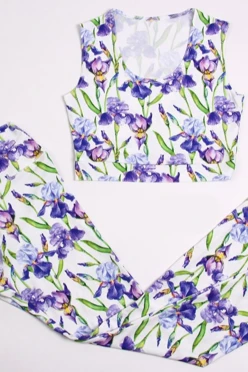 Купить Комплект женский с принтом "Irises"