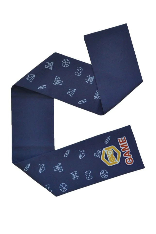 Шарф двухслойный легкий 15х100 см, с полной запечаткой "GAME"#8