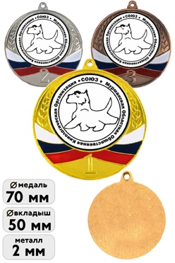 Купить медаль металлическая ИК7005 70мм с шильдом 50мм