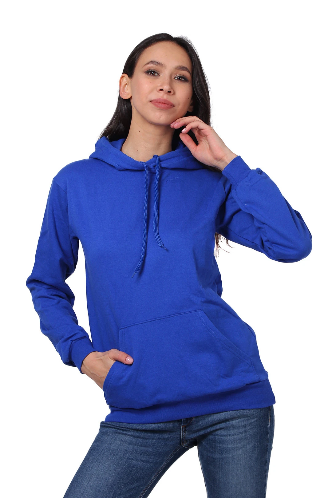 Толстовка Кенго из футера унисекс (Uvinal), однотонная синяя#3