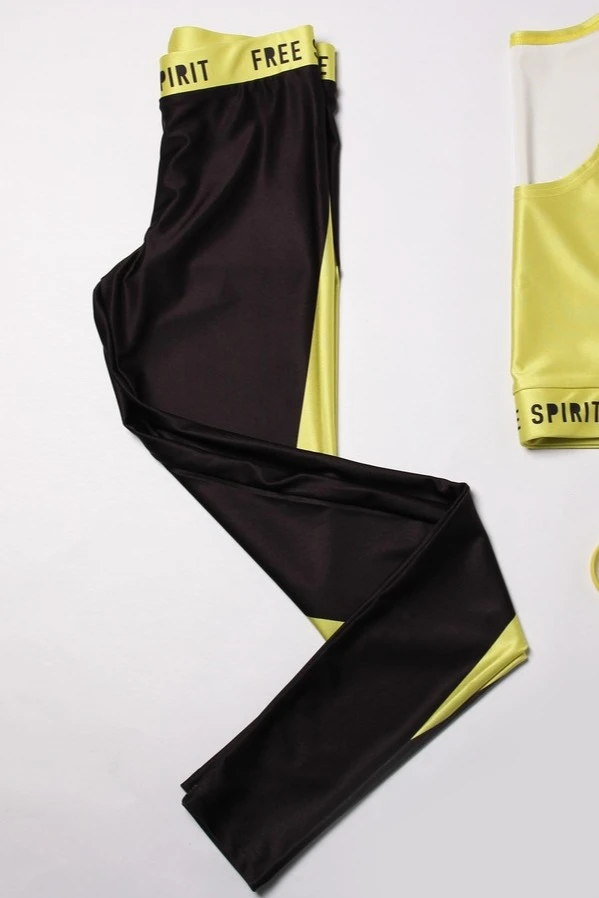 Легинсы женские с узким поясом с принтом "Sport"