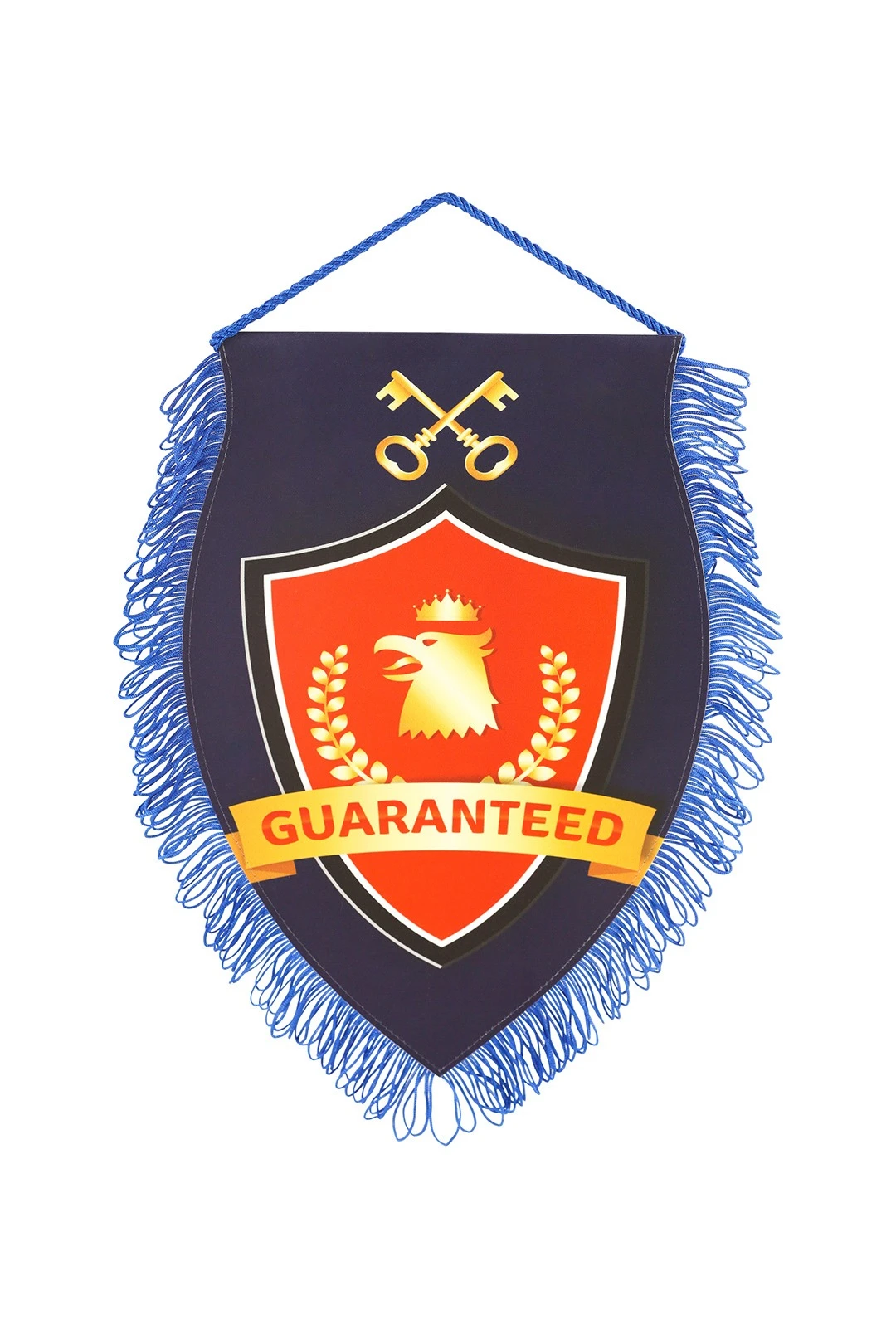 Купить вымпел щит печатный из сатена с бахромой, 20х30 см