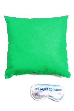 Купить подушку из спанбонда 35х35 см, однотонную зелёную