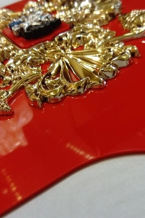 Герб РФ 22х26 см, барельеф, щит пластик, металлонапыление#3 Герб РФ 22х26 см, барельеф, щит пластик, металлонапыление#3