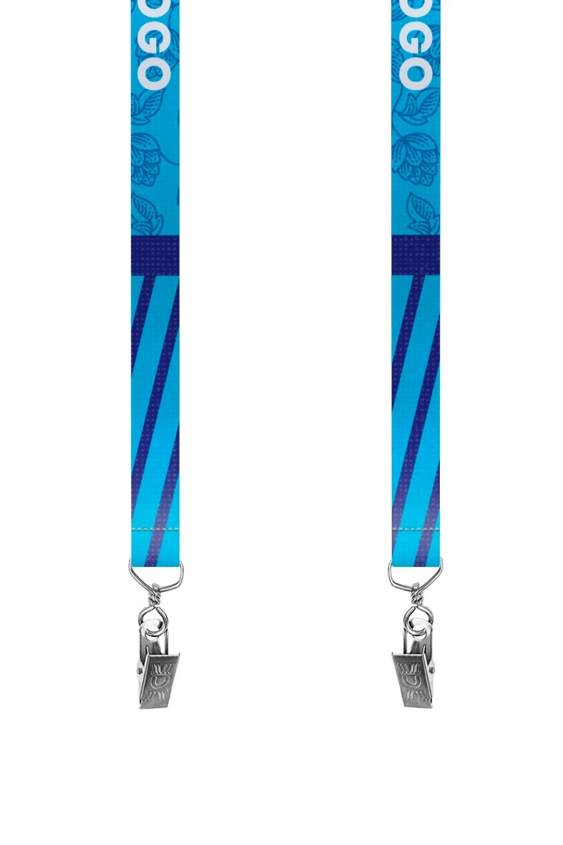 Купить ленту для бейджа блекаут ширина 2,5 см, с клипсой, с печатью "Logo 2"