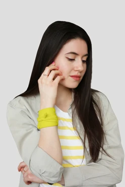 Купить бандану трикотажную взрослую 30х30 см, однотонную лимонную