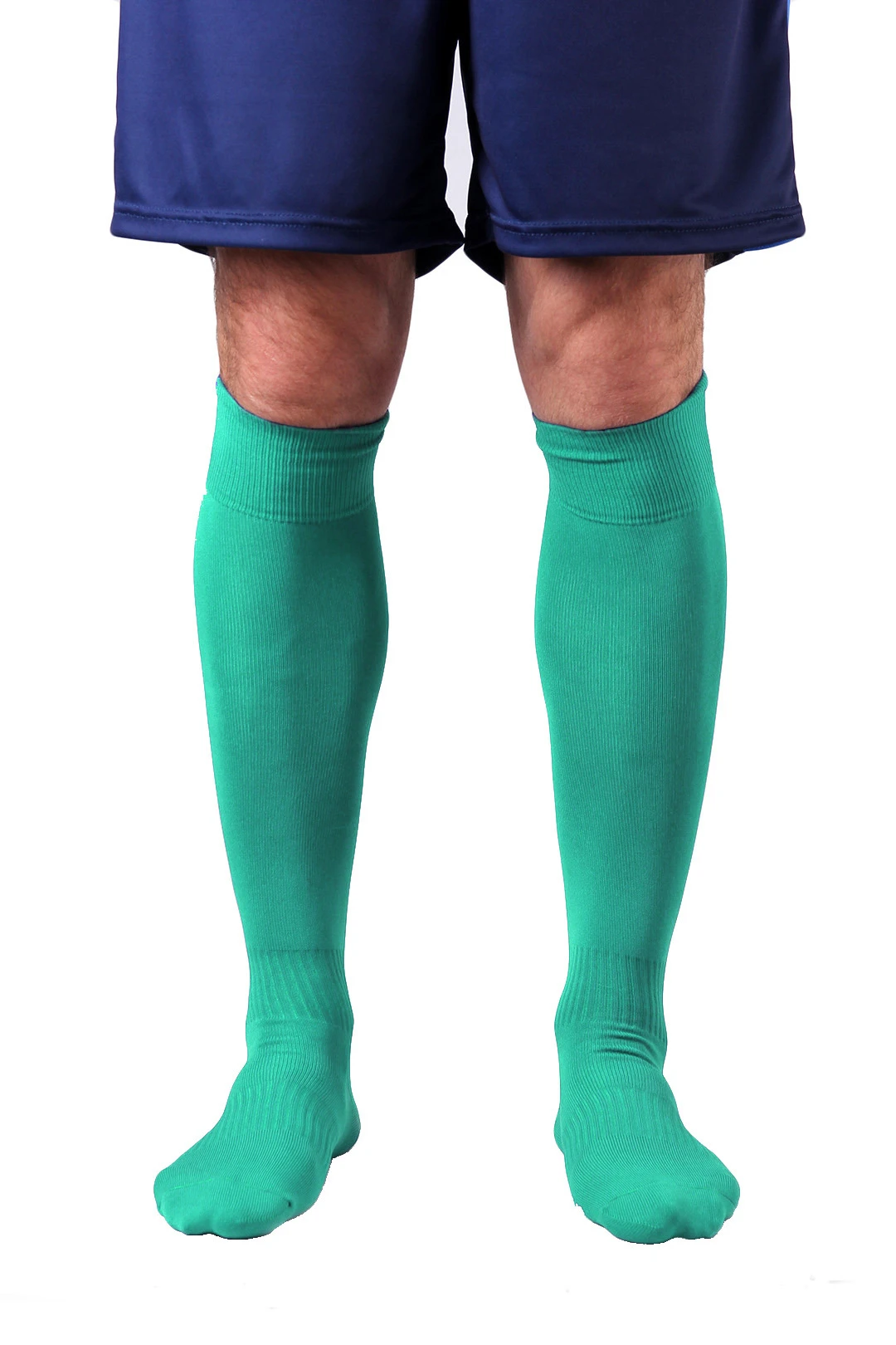 Гетры футбольные взрослые, однотонные зелёные#3