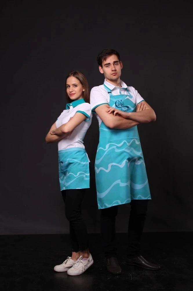 Передник Милан из габардина с полной запечаткой "Cafe creme"#1