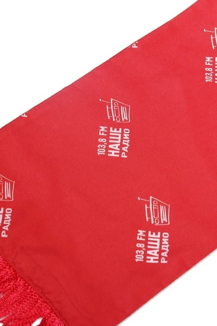 Шарф двухслойный легкий 15х150 см, с полной запечаткой "Our radio"#1