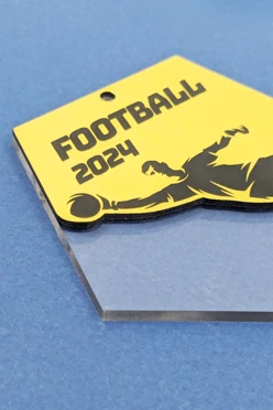 Медаль из акрила АК8011 Многоугольник 80 мм с гравировкой#1