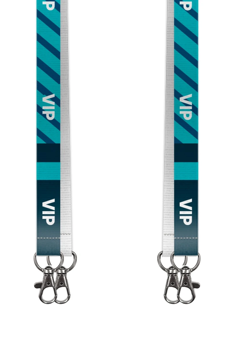 Купить ленту для бейджа репс ширина 2 см, с двумя карабинами-люкс, с печатью "VIP"