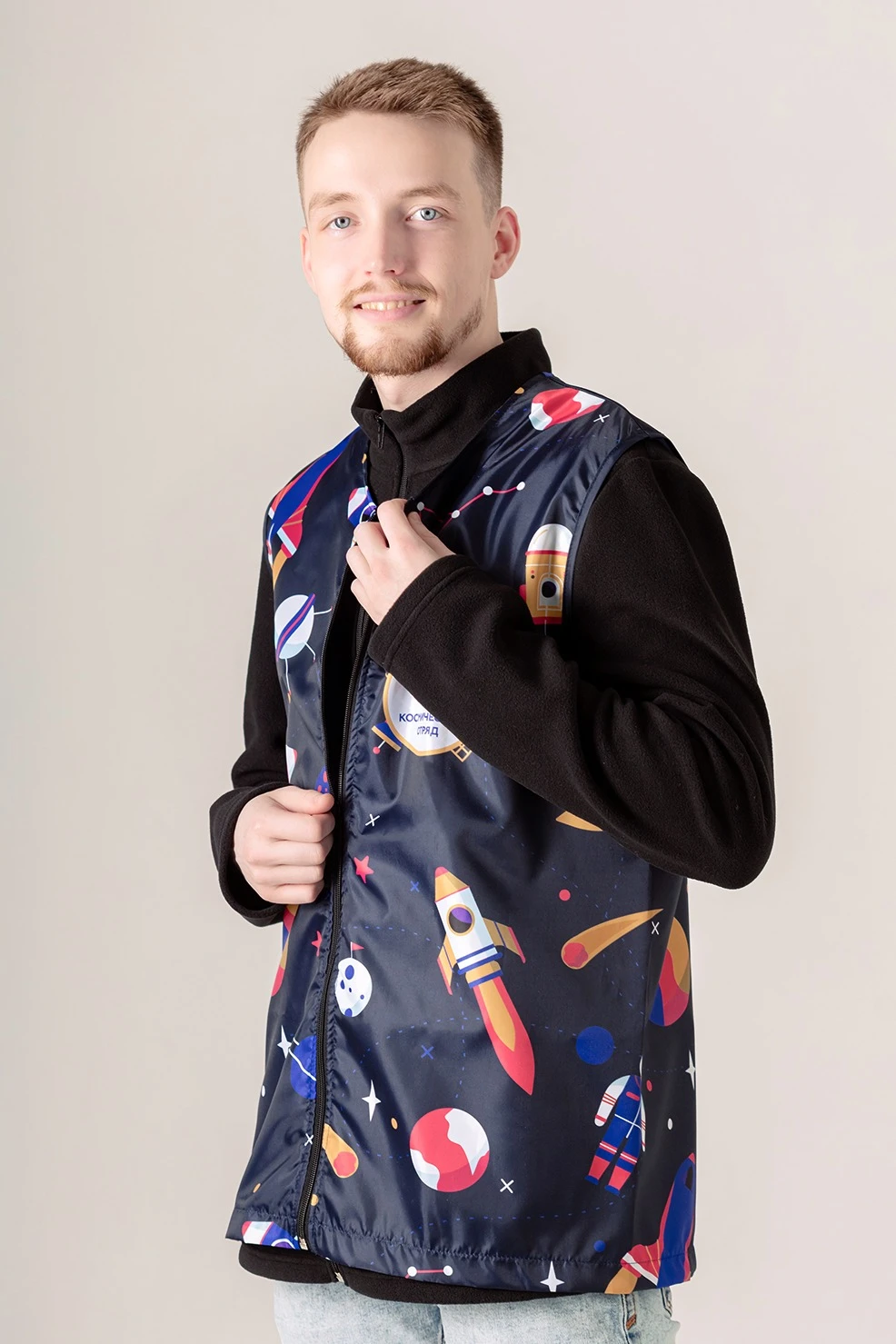 Жилет Парма без подклада унисекс, с полной запечаткой#1 Жилет Парма без подклада унисекс, с полной запечаткой#1