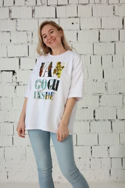 Купить футболку Макс оверсайз унисекс из кулирки с полной запечаткой "Van Gogh Inside"