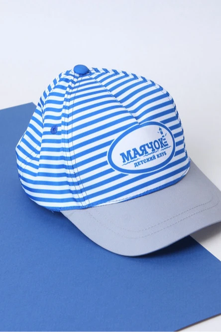 Бейсболка Стандарт детская с полной запечаткой синяя полоска (полиэстер) "Beacon"#8