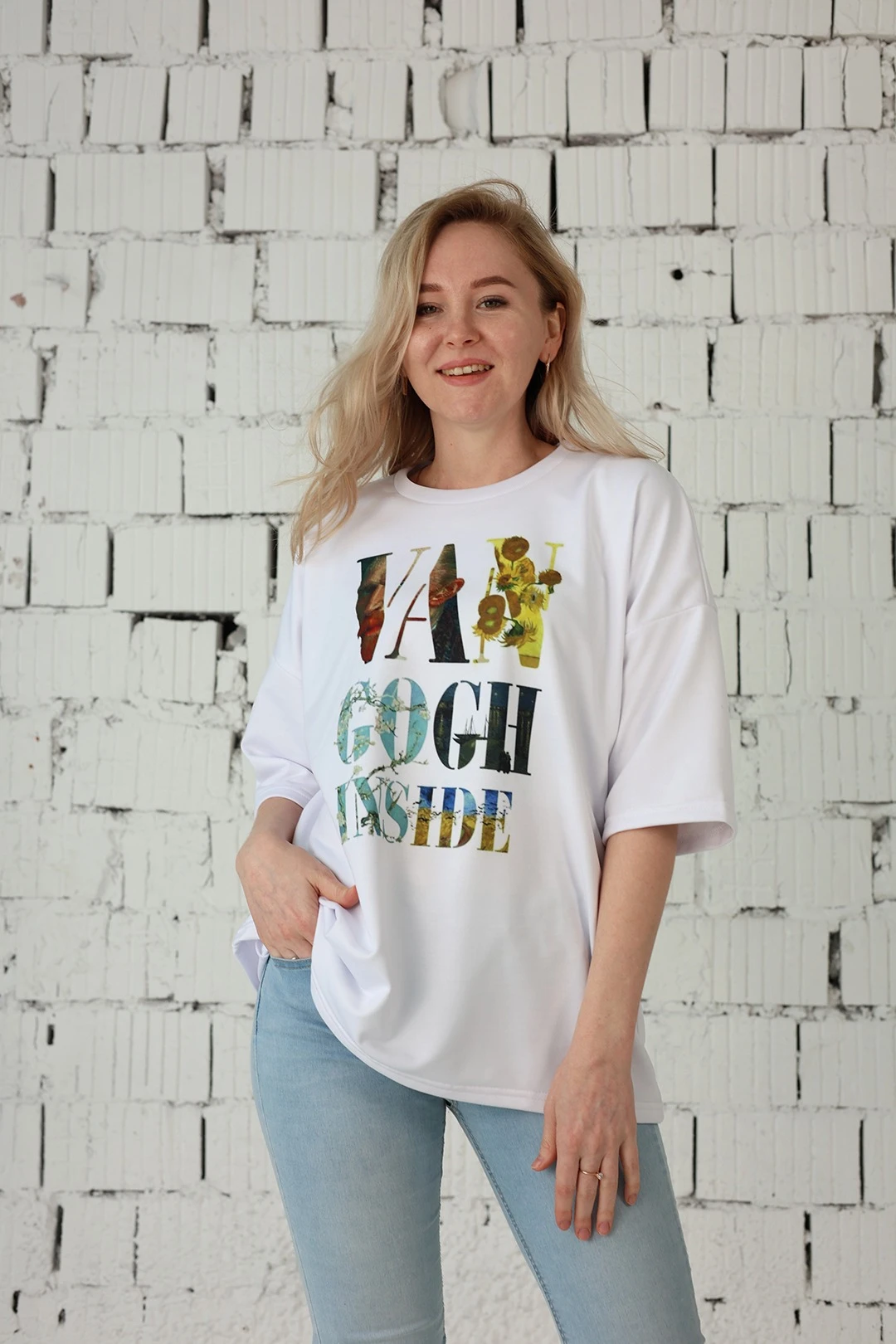 Футболка Макс оверсайз унисекс из кулирки с полной запечаткой "Van Gogh Inside"#1