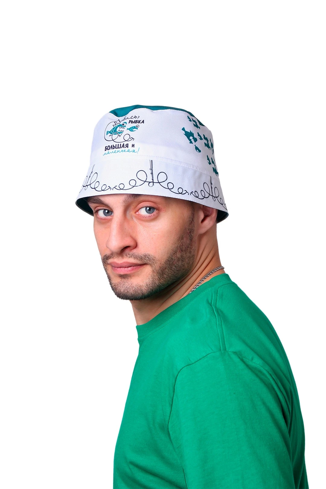 Панама Ямайка с отстроченными полями, с полной запечаткой "Catch fish"#2