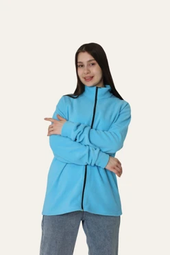 Купить толстовку Каспер флисовую унисекс, однотонную голубую