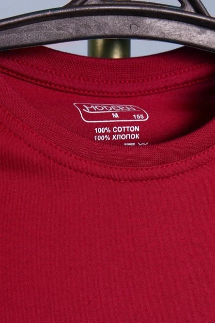 Футболка Премиум унисекс (Modern) однотонная красная (хлопок)#3