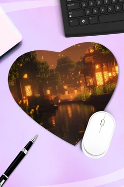 Купить коврик для мыши в форме сердца с принтом "Minecraft" Купить коврик для мыши в форме сердца с принтом "Minecraft"