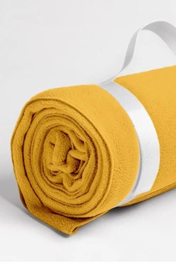 Купить жёлтый плед Классик флисовый 120х155 см, однотонный