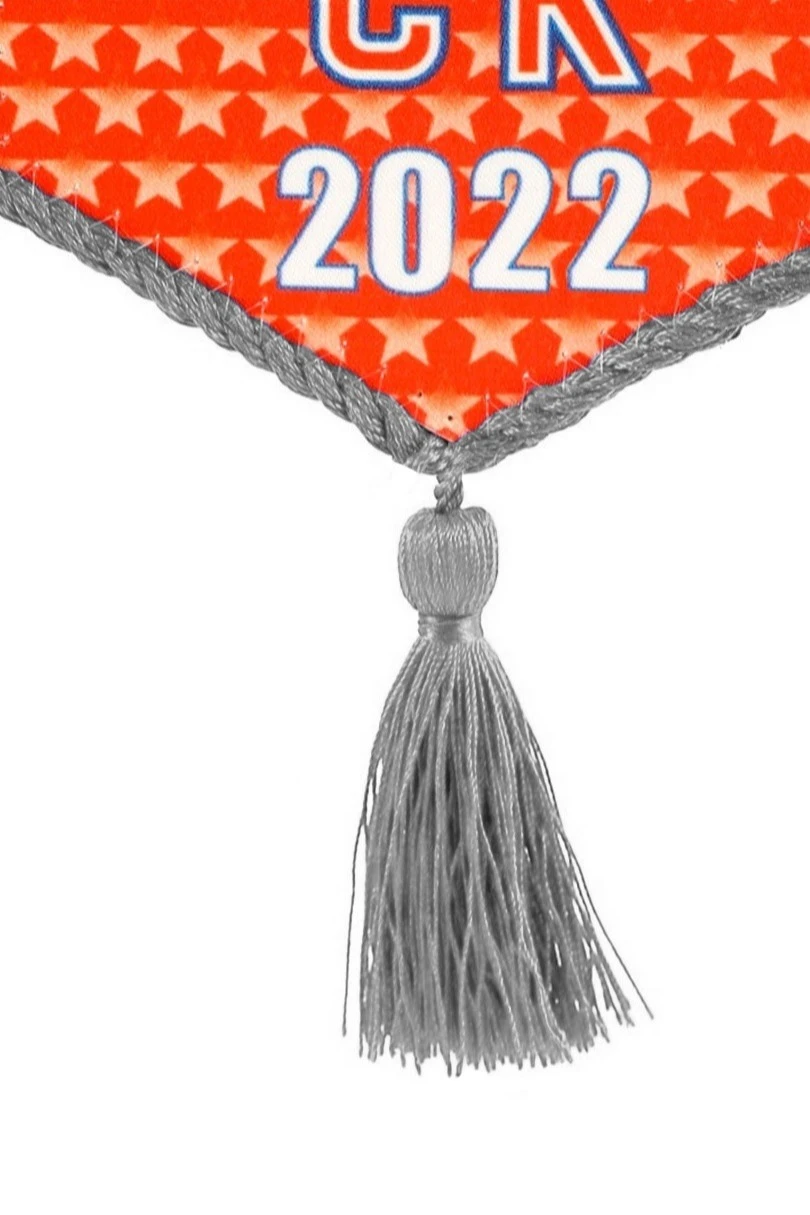 Купить вымпел угол печатный из атласа со шнуром и кистью, 10х15 см