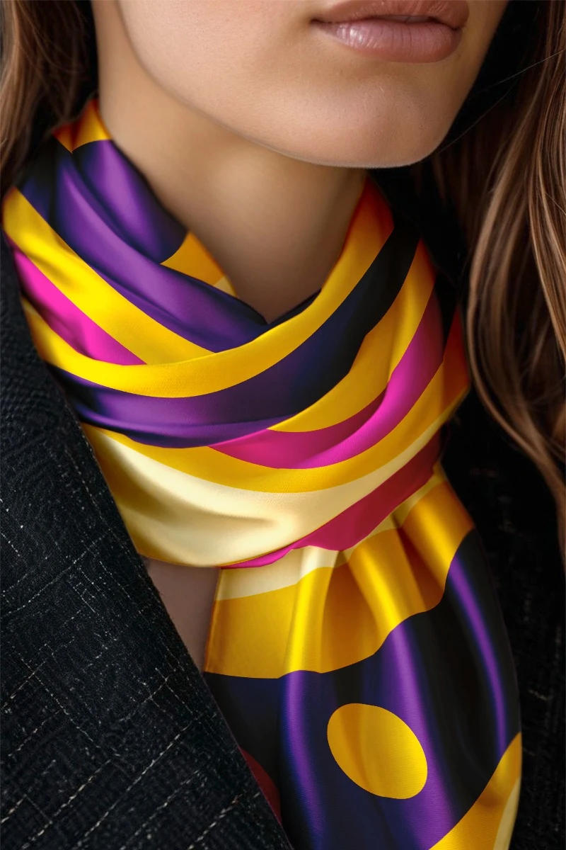 Купить платок Шанель 100х100 см, с полной запечаткой "Festive mood"