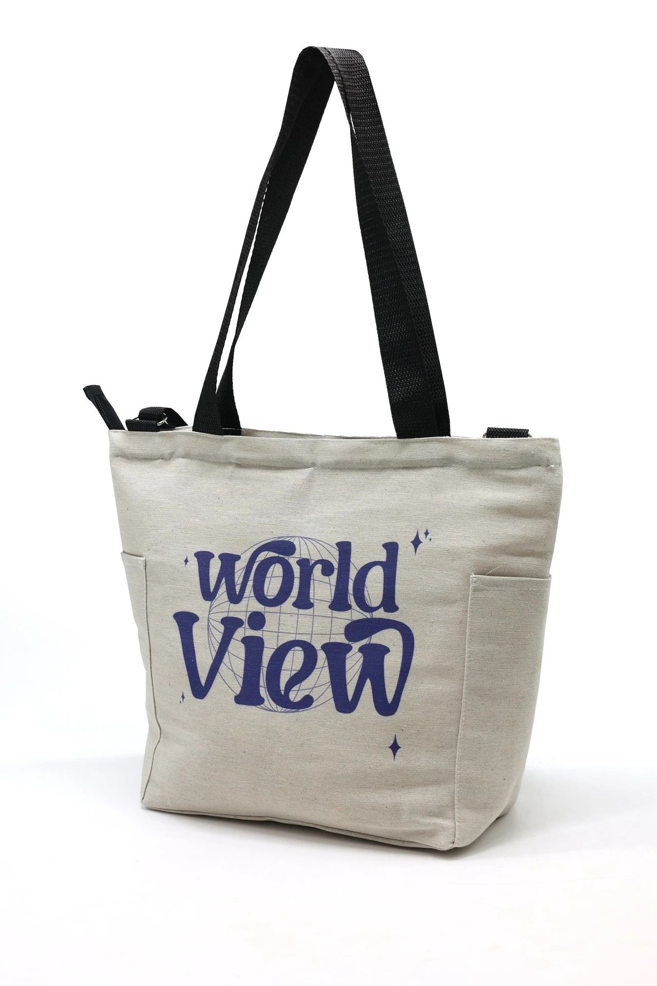 Купить сумку Тревел из двунитки 26х30х12 см, печать с двух сторон "World View"