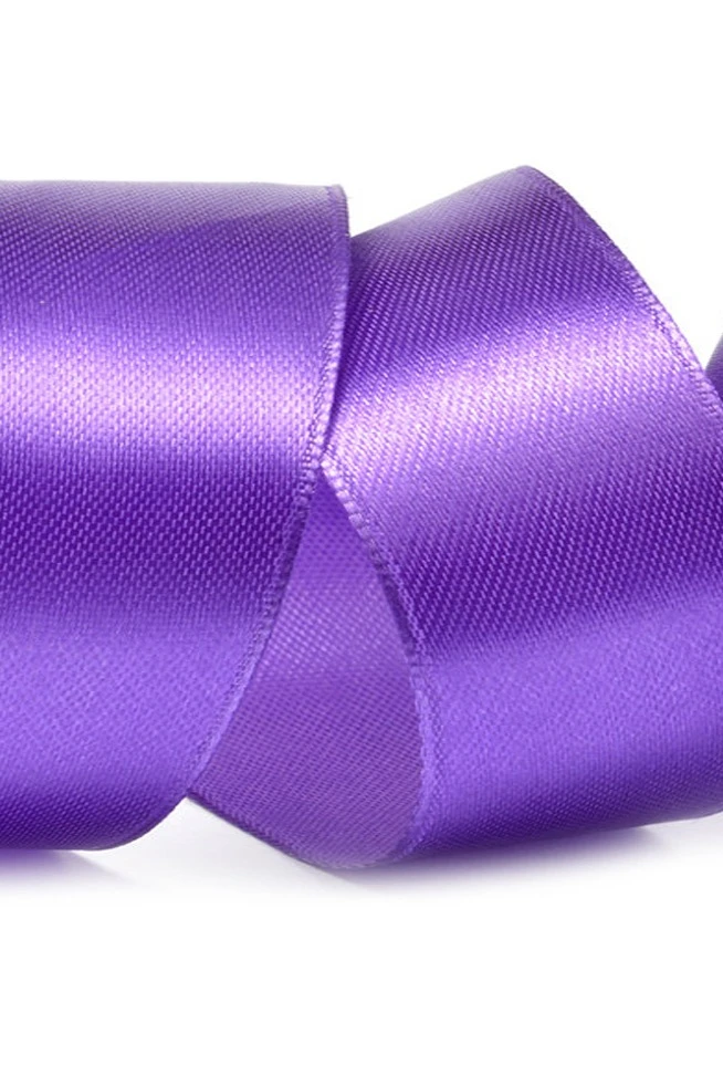 Лента сатин ширина 5 см, однотонная сиреневая#1