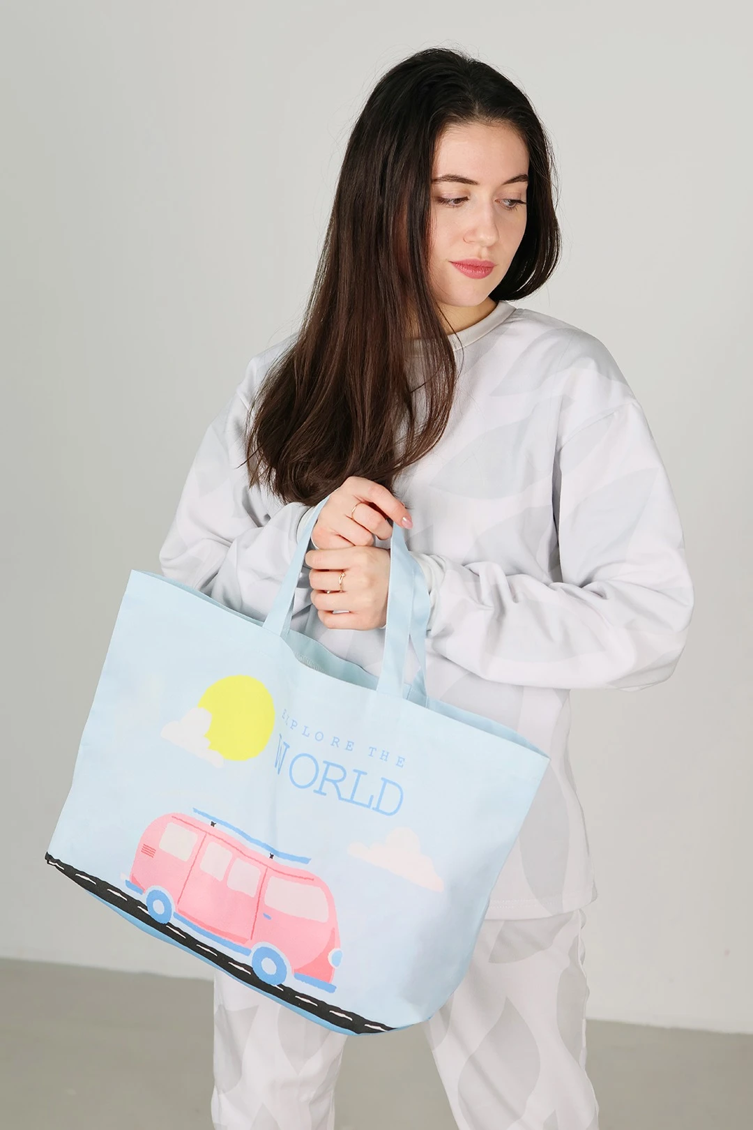 Купить сумку Комби из греты с дном, печать с двух сторон