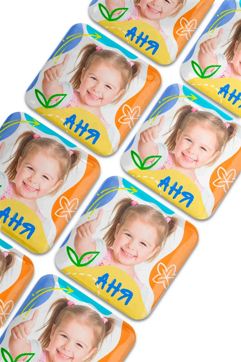 Купить наклейку заливную 5х5 см квадрат, с нанесением "Аня"