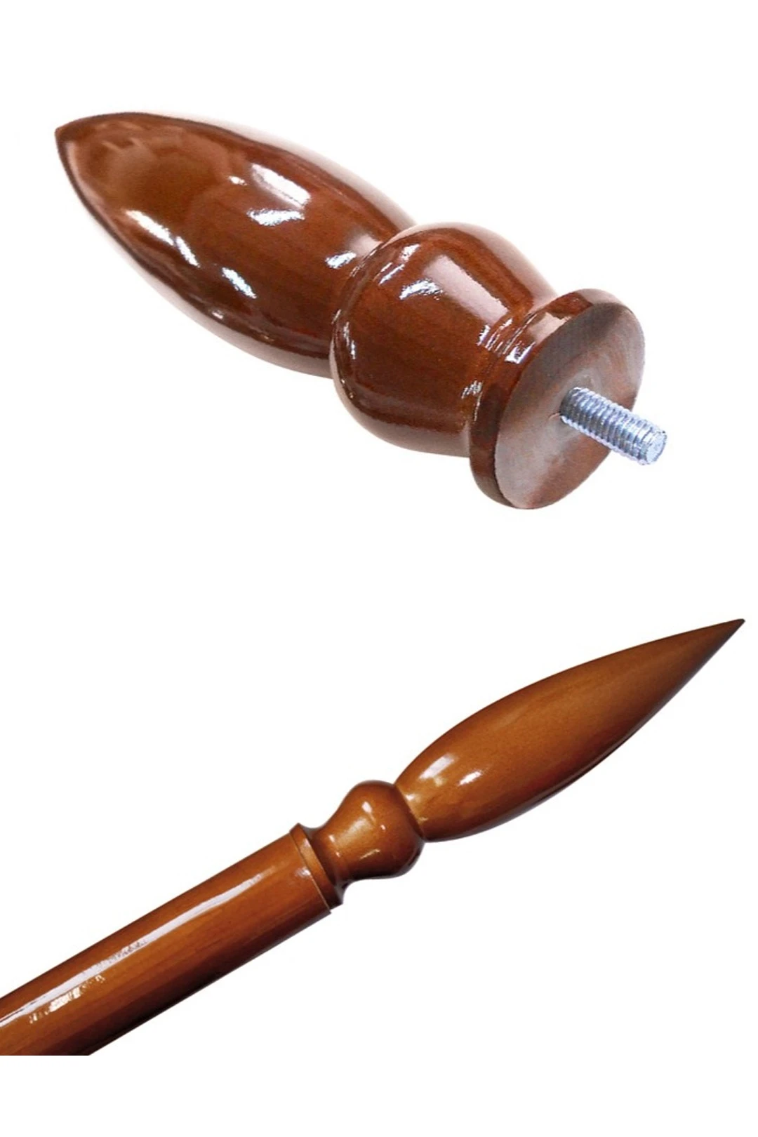 Навершие Капля деревянное светлое из сосны#5