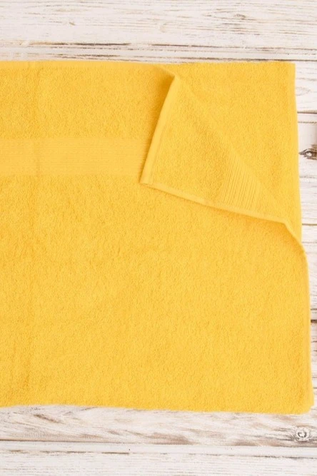 Полотенце махровое 70х140 см (Ituma), однотонное желтое#2