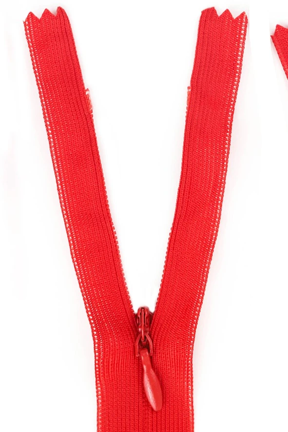 Молния спиральная потайная неразъемная 40 см, тип 3, красная#2