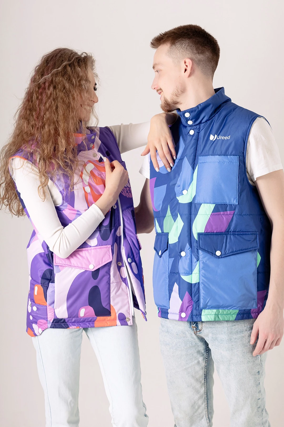 Жилет Хайк на синтепоне унисекс, с полной запечаткой "Pupple dream"#4