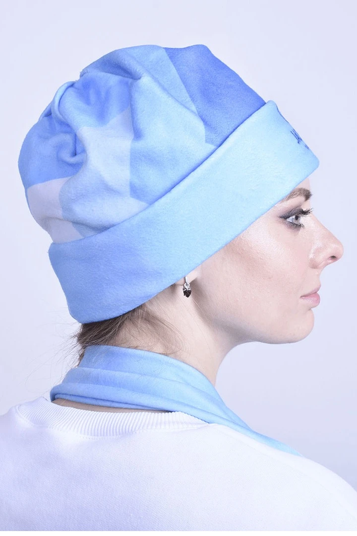 Шапка Лофт флисовая двухслойная взрослая, с полной запечаткой "Jackson Counseling"#1