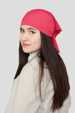 Купить бандану трикотажную взрослую 60х60 см, однотонную розовую