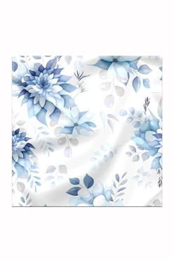 Купить платок Шанель 80х80 см, с полной запечаткой "Blue fresh"